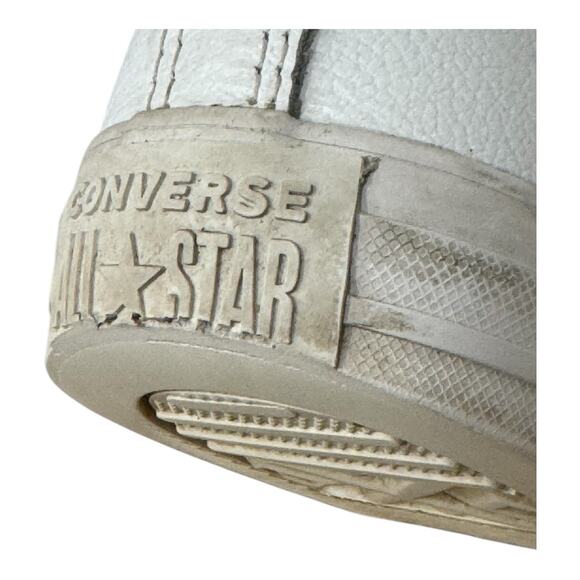 Converse All Star Chuck Taylor Men 7 Women 9 White Leather Hightop Shoe main image 10